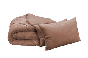 Σετ πολυτελές πάπλωμα και 2 μαξιλάρια, μπεζ