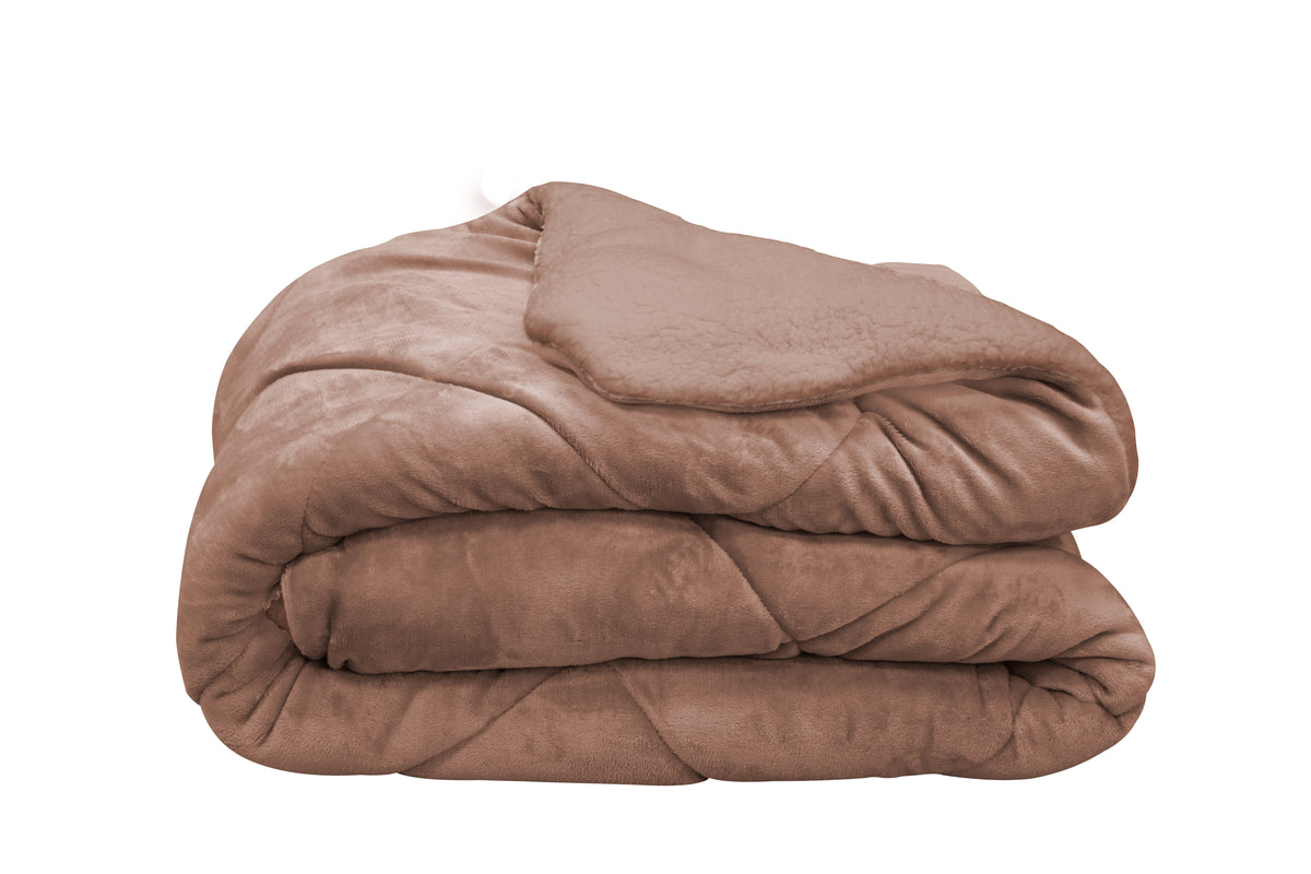 Κουβέρτα 2 σε 1 Sherpa/πάπλωμα,  Artisti Italiani Reverie, 160x220, μπεζ