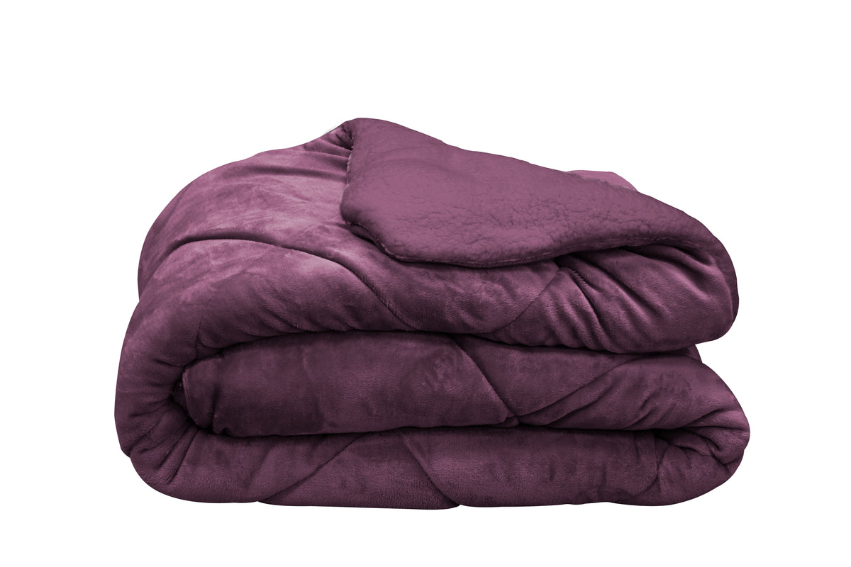 Σετ πολυτελές πάπλωμα και 2 μαξιλάρια, μωβ