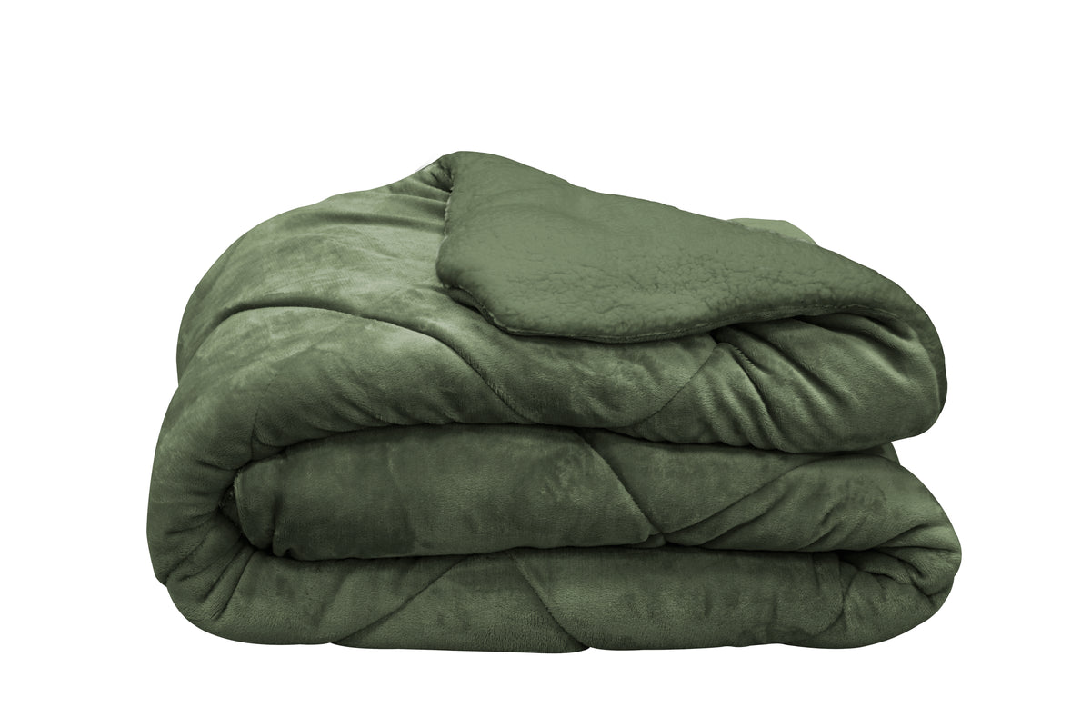 Κουβέρτα 2 σε 1 Sherpa/πάπλωμα, Artisti Italiani Reverie, 160x220, πράσινο