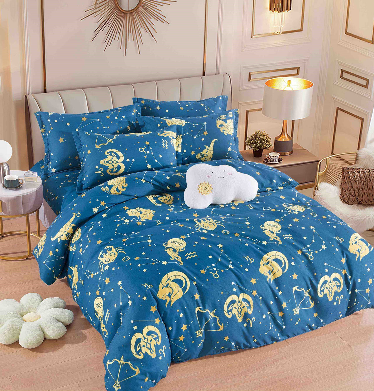 Σετ σεντόνια 6τμχ. χωρίς λάστιχο 100% βαμβάκι από την Onesleep - a315